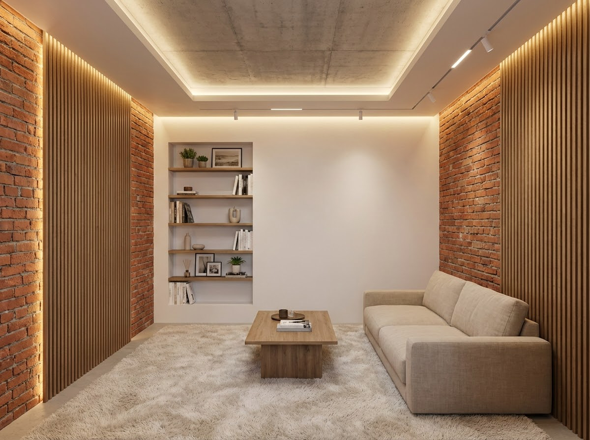 Дизайн гостиной в стиле Минимализм — пример интерьера от нейросети RoomGPT