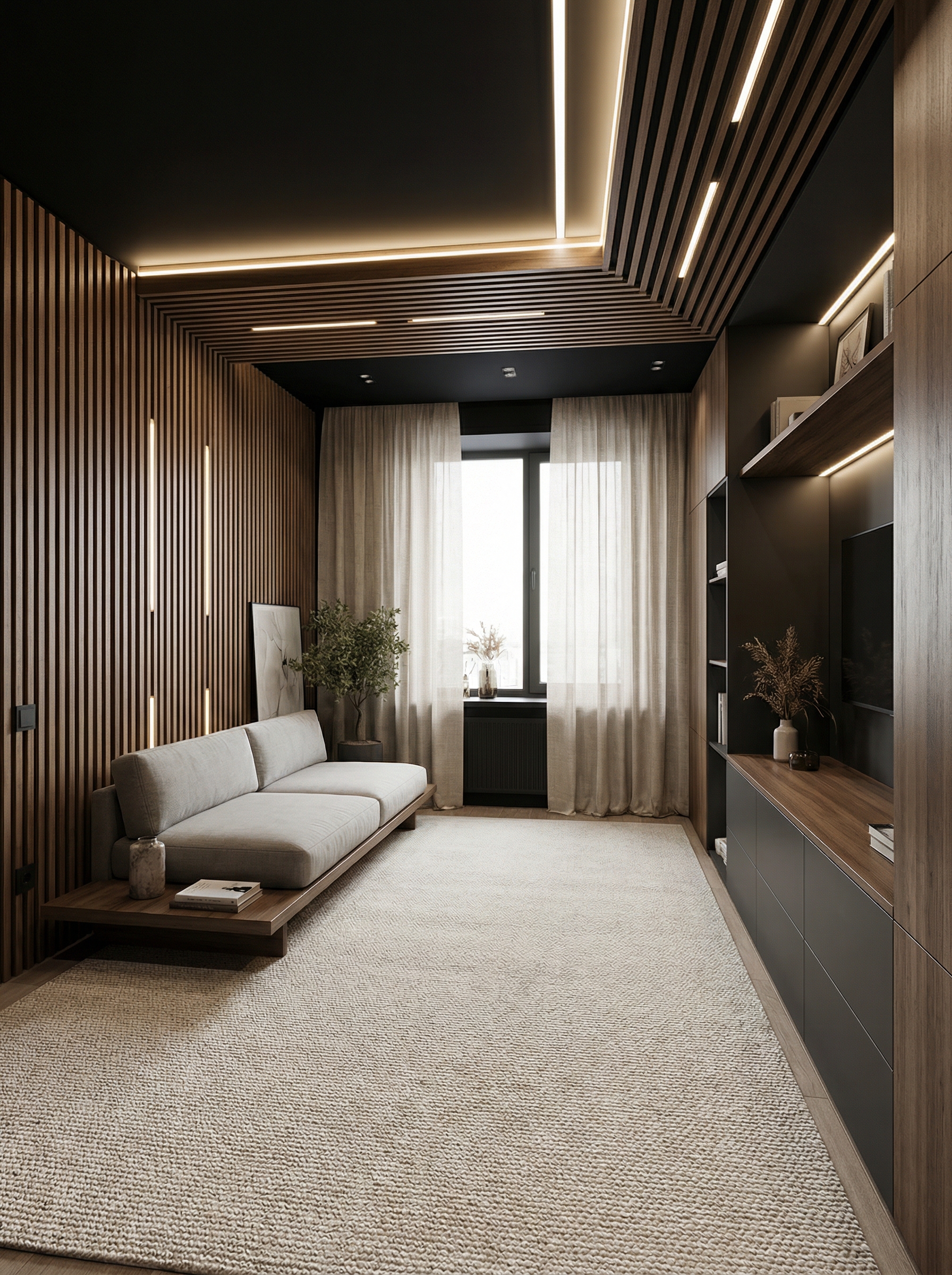 Дизайн гостиной в стиле Минимализм — фото интерьера от нейросети RoomGPT