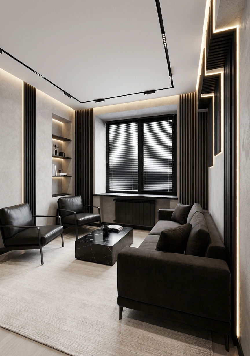 Дизайн гостиной в стиле Минимализм — пример интерьера от нейросети RoomGPT