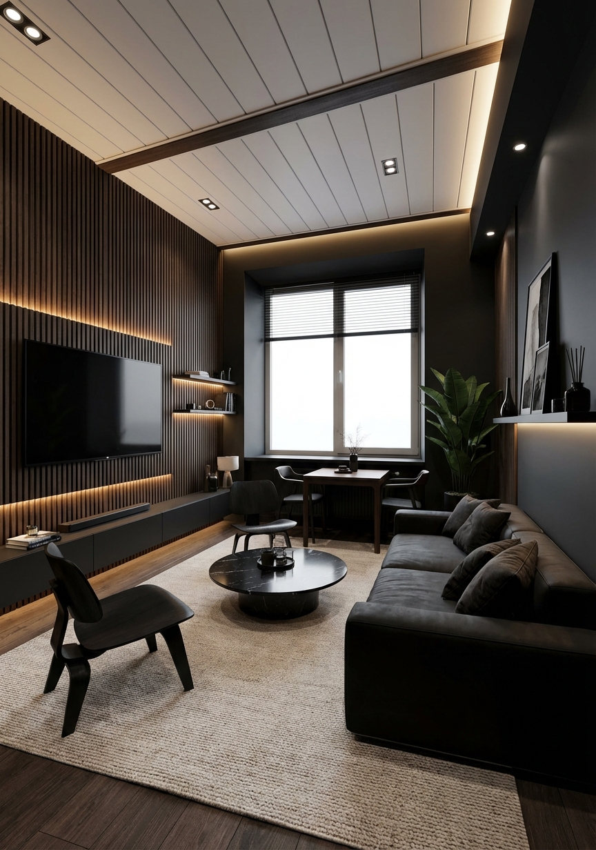 Дизайн гостиной в стиле Минимализм — пример интерьера от нейросети RoomGPT