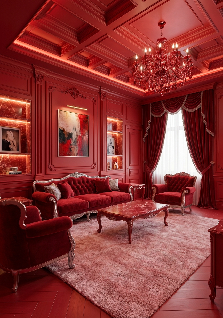 Дизайн гостиной в стиле Классика — пример интерьера от нейросети RoomGPT