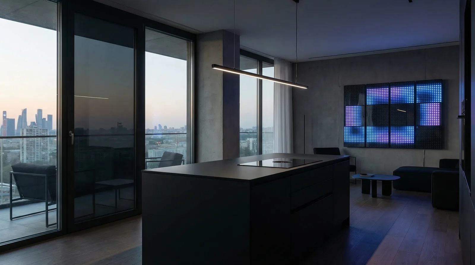 Умные материалы в стиле Блэктэк — пример интерьера | RoomGPT