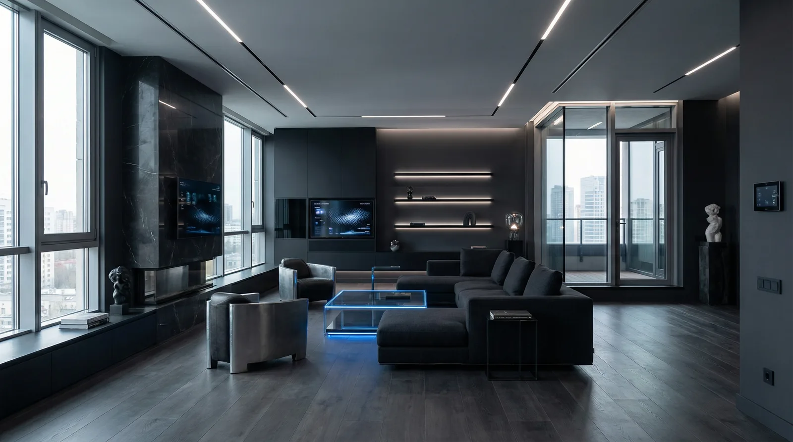 Интерьер в стиле Блэктэк — пример дизайна квартиры | RoomGPT