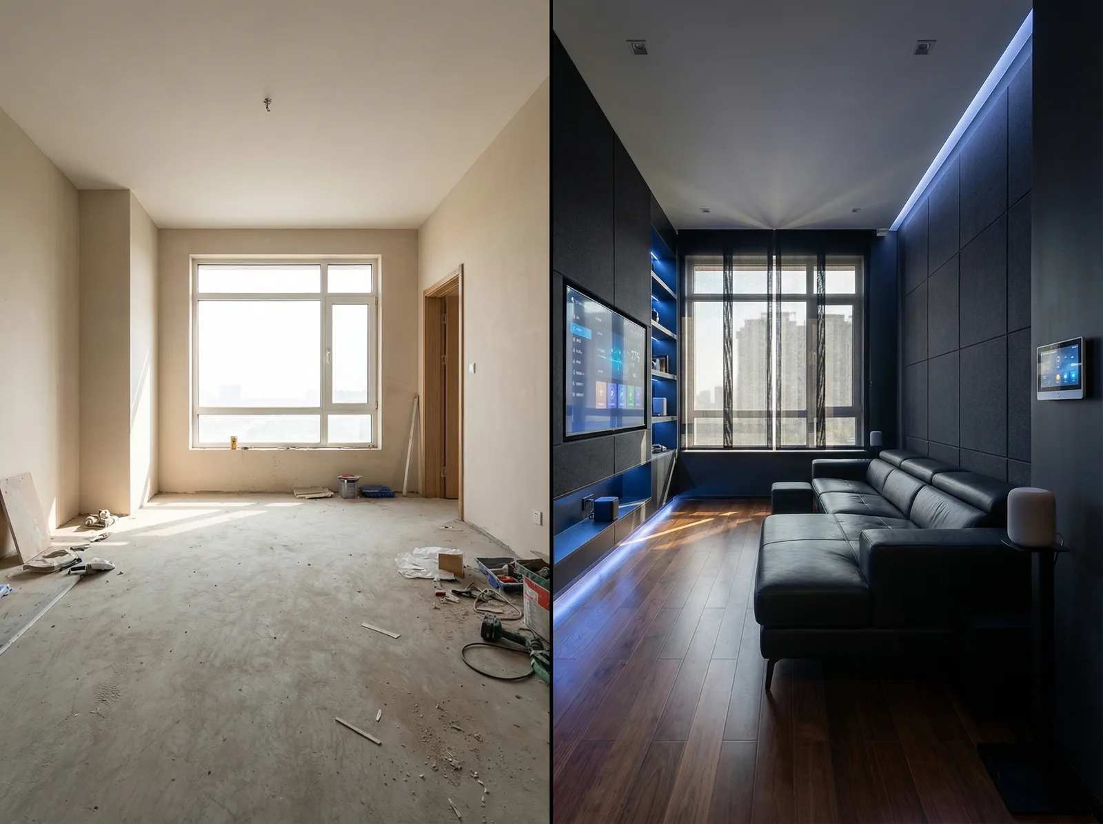 Трансформация интерьера в стиле Блэктэк — до и после | RoomGPT