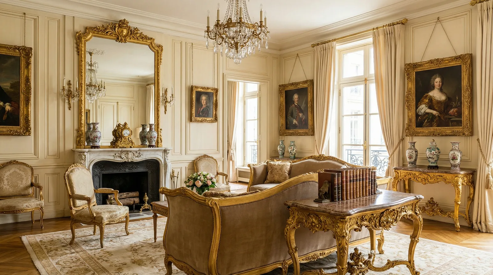 Позолоченные детали в стиле Классика — пример интерьера | RoomGPT