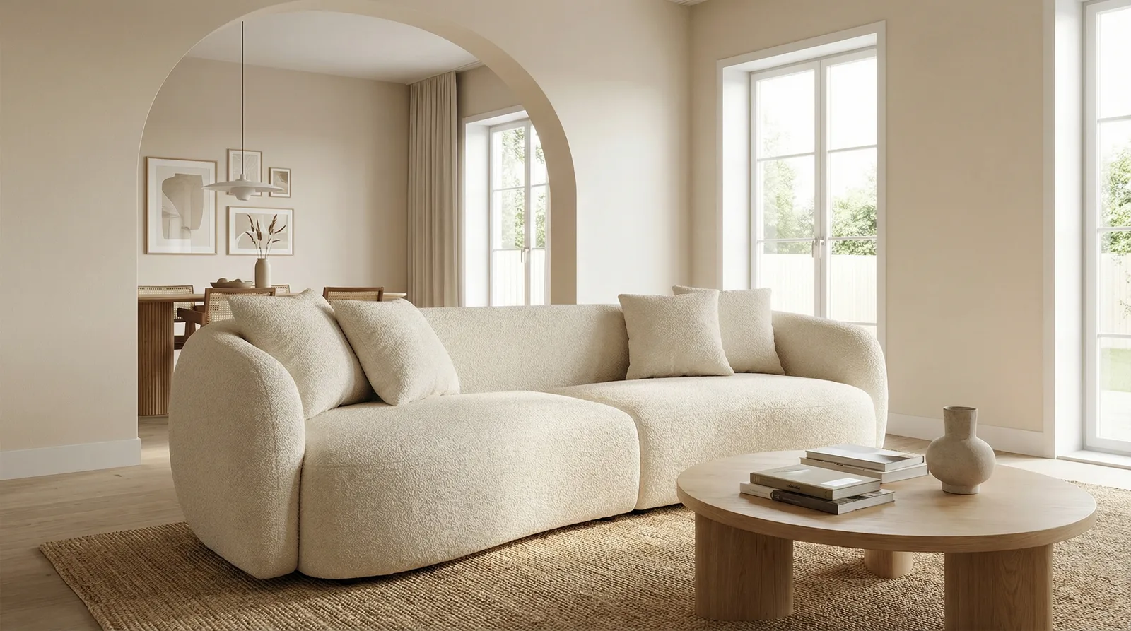 Скруглённая мебель в стиле Контемпорари — пример интерьера | RoomGPT