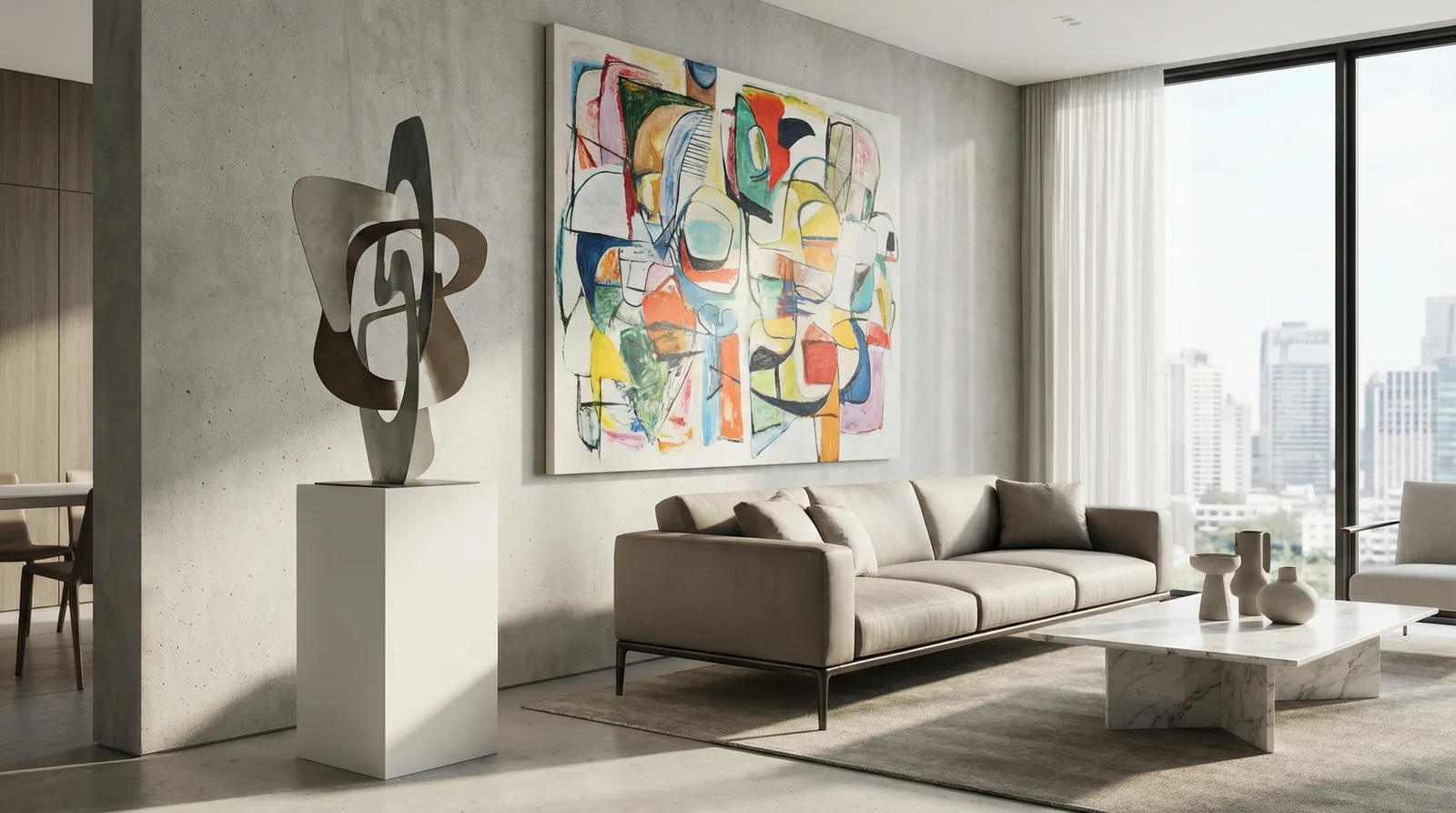 Арт-объекты в стиле Контемпорари — пример интерьера | RoomGPT