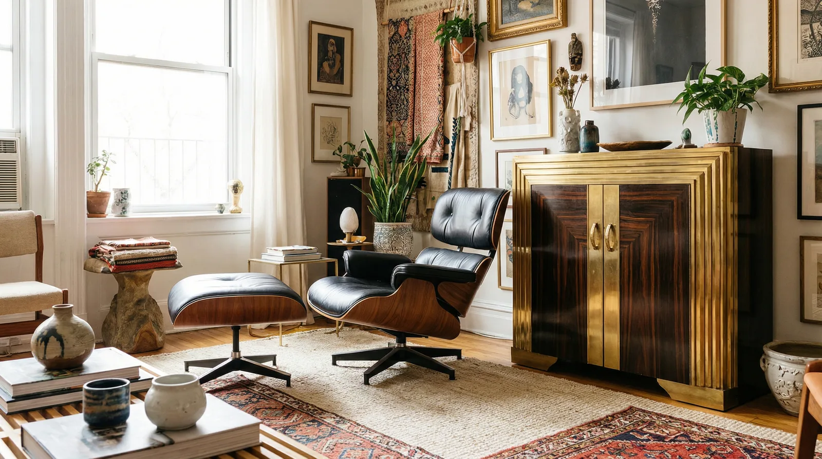 Дизайнерская мебель в стиле Эклектика — пример интерьера | RoomGPT