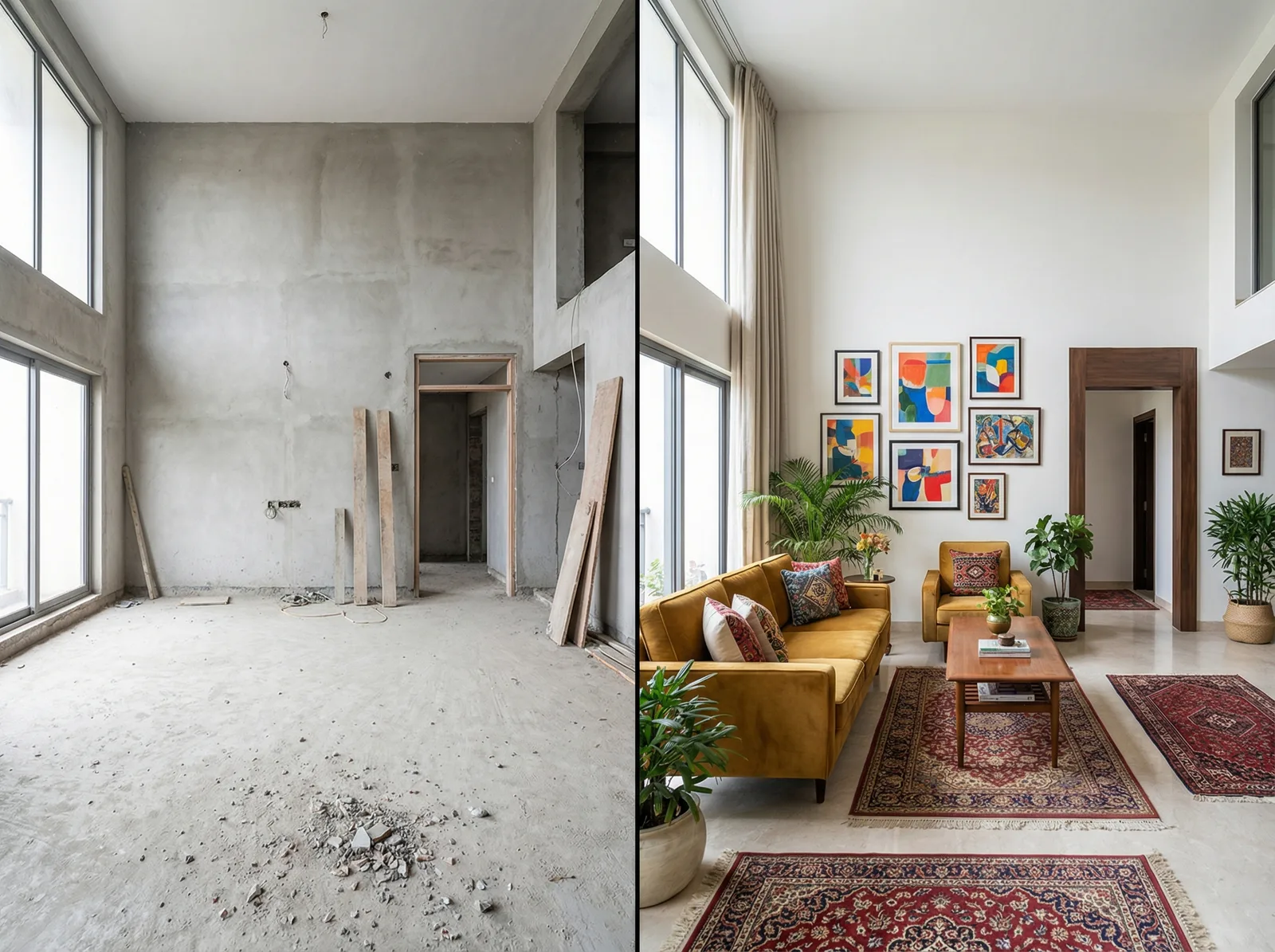 Трансформация интерьера в стиле Эклектика — до и после | RoomGPT